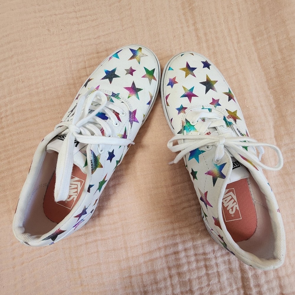 Vans Metallic Rainbow Stars - Missy Size 5.5 Women's 7 EUR 37 - Picture 9 of 10